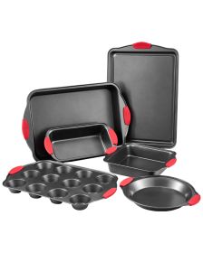 Baking Pans Set, 6-Piece, Nonstick Carbon Steel Cookware Sheets & Trays