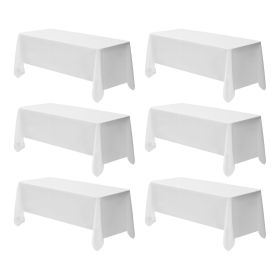 White Tablecloths for Rectangle Tables, 6 Pack, 70 x 120 Inches