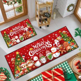 Merry Christmas Kitchen Rugs and Mats Set of 2, Winter Xmas Holiday Home Kitchen Decor Floor Mats