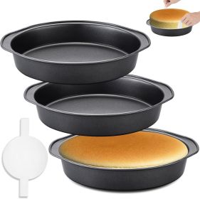 8 Inch Cake Pan - 3PCS Carbon Steel Round Cake Pans