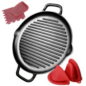 Cast Iron Grill Pan 12.6 inch Pre-Seasoned Cast Iron Griddle Pan