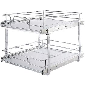 2 Tier 20"Wx21"Dx15"H Pull Out Cabinet Organizer