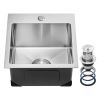 15 inch Kitchen Sink Workstation, 304 Stainless Steel Top Mount Sinks, Drop-In Single Bowl Farmhouse Basin with Accessories