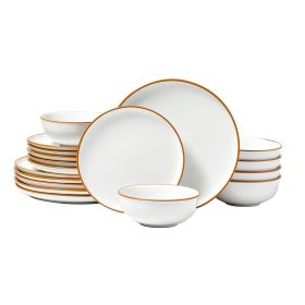 Dinnerware Set, Service for 6 (18 PCS), Round Plates and Bowls Sets