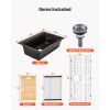 33 inch Kitchen Sink Workstation, Top Mount Granite Sinks, Drop-In Single Bowl Farmhouse Basin with Multiple Accessories