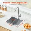 15 inch Kitchen Sink Workstation, 304 Stainless Steel Top Mount Sinks, Drop-In Single Bowl Farmhouse Basin with Accessories