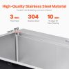 30 inch Kitchen Sink Workstation, 304 Stainless Steel Top Mount Sinks, Drop-In Single Bowl Farmhouse Basin with Ledge & Multiple Accessories