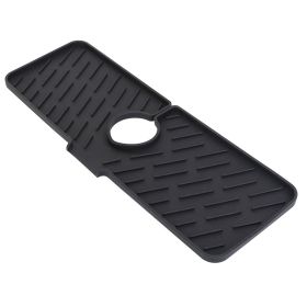 1Pc Silicone Faucet Mat Kitchen Sink Splash Guard Drain Mat (Option: Black)