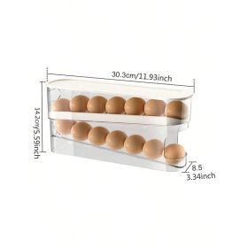 Eggs Automatic Rolling Refrigerator Organiser (Option: White)