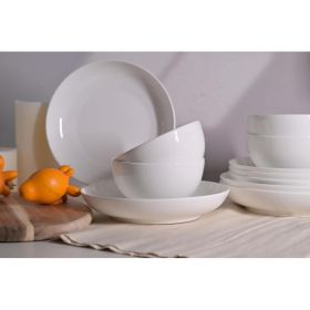 Setaria Bone China Dinnerware Set, 12 Pieces, Service For 4 (Option: Ivory White)