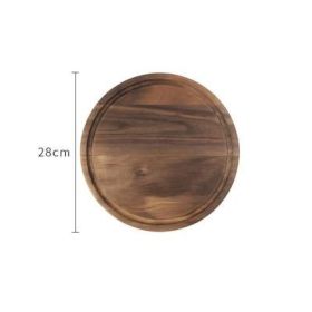 Black Walnut Wood Cutting Board Creative Whole Tray Fruit Chopping Cutting Board (Option: Round)