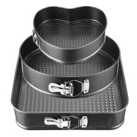 Non Stick Springform Cake Pan Leakproof 9in 10in 11in Bakeware Pan (Option: Black)
