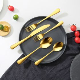 60-Piece Silverware Set Stainless Steel Cutlery (Option: Golden)