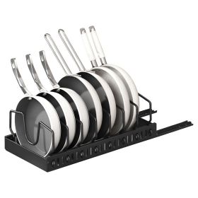 Pull Out Pots And Pans Organizer (Color: Black)