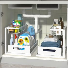 1/2pcs kitchen rack for sink organization and storage (Color: white-2pcs)