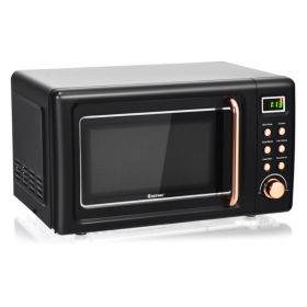 700W Retro Countertop Microwave Oven (Color: golden)