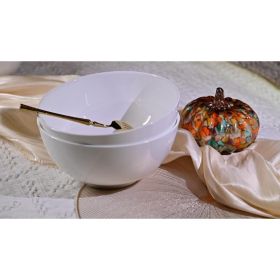 Lily Bone China Dinnerware Set, 2 Pieces, 8-inch White (Option: White)