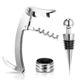 3Pcs Corkscrew Bottle Opener Set Tool (Option: Silver)
